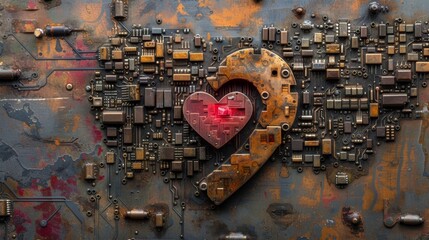 Wall Mural - A glimpse into the heart of a computer powering a digital landscape