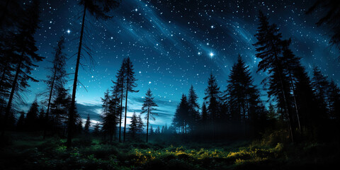 The magic of the night, where the stars create enchanting forms and patterns on the dark heavenly