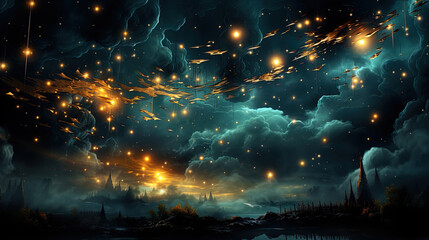 Wall Mural - the night symphony, in which every star is like a note in a great musical work of the unive