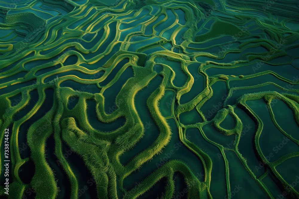 Surreal labyrinth like landscape inspired by the rice fields in Vietnam ...