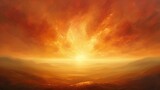 Fototapeta Zachód słońca - Glowing Sunset: Painting the Sky with Radiance