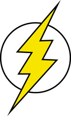 Flash lightning bolt icon. Electric power symbol. Power energy sign. High voltage warning sign, symbol. Caution electric shock. Vector illustration