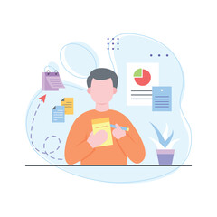 Wall Mural - well design project management flat illustration with high quality graphics
