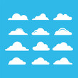 Sky with clouds blue Set Cloud Abstract cloudy vector illustration design 