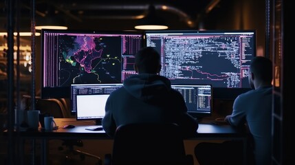 Programmers sit in front of the computer and write the source code and make changes to it