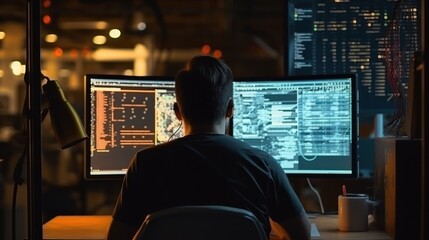 Programmers sit in front of the computer and write the source code and make changes to it