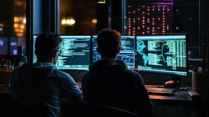 Programmers sit in front of the computer and write the source code and make changes to it