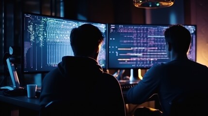 Programmers sit in front of the computer and write the source code and make changes to it