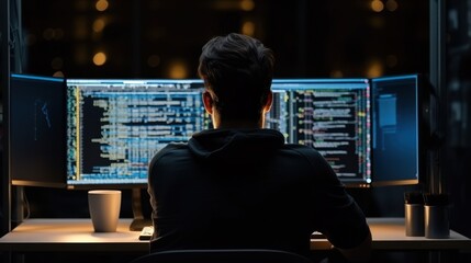 Programmers sit in front of the computer and write the source code and make changes to it
