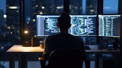 Programmers sit in front of the computer and write the source code and make changes to it