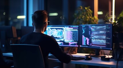Programmers sit in front of the computer and write the source code and make changes to it