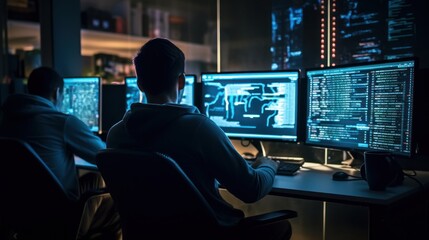 Programmers sit in front of the computer and write the source code and make changes to it