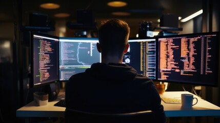 Programmers sit in front of the computer and write the source code and make changes to it