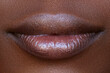 Close up cropped beauty picture of african woman lips