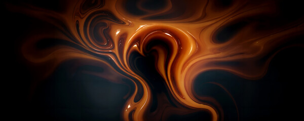 Wall Mural - Orange paint swirl background