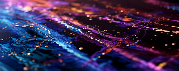 Canvas Print - synthwave, vaporwave, retrowave, retro futurism, cyberpunk themed abstract holographic background