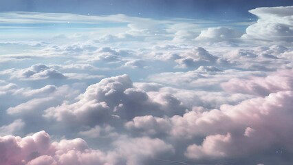 Wall Mural - cloud cruise: aerial adventure in sunlit daytime clouds
