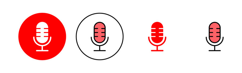 Wall Mural - Microphone icon vector illustration. karaoke sign and symbol