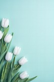 Fototapeta Tulipany - tulips background, place for text, the eighth of March, aesthetics