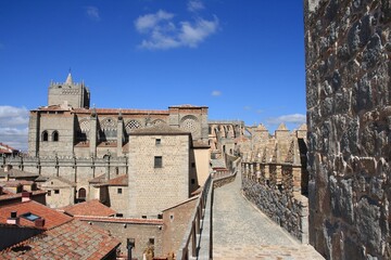 Wall Mural - Avila ramparts and cathedral