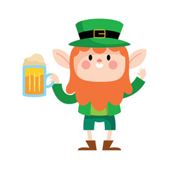 Sticker - saint patricks day leprechaun and beer