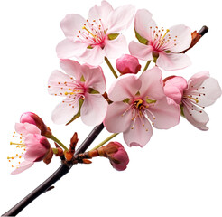 Poster - Cherry blossom isolated on white or transparent background 