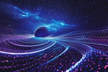  Technology background full light on spacetime.