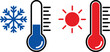 © Mungujakisa Edmond - Hot and Cold Temperature Thermometer Icons