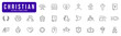 © tutti_frutti - Christian religion line icon set. Cross, bible, christmas, easter, dove etc. Editable stroke