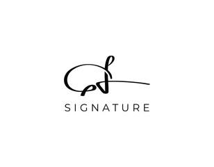 Sticker - Simple Creative Signature Letter GL Logo Design Template