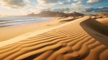 Beach Or Desert Sand Wavy Sand Dunes Of Desert