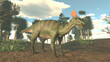 3d illustration of Adynomosaurus dinosaur (Late Cretaceous)