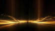 Luxurious and futuristic golden empty stage, golden particles background in stage shape