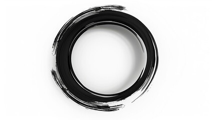 Wall Mural - Black linear circle with on white background