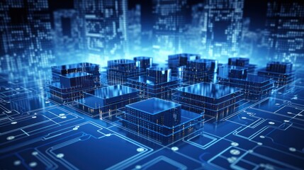 Wall Mural - Structure of Modern IT Technology in the Present Time Background
