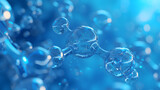 Fototapeta Łazienka - 3D blue molecule structure Background