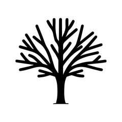 Wall Mural - Tree icon. Tree symbol. Black icon of tree isolated on white background.