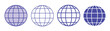 set of web globe icon illustration blue line