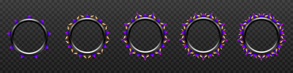 Wall Mural - purple and gold border metallic game gui avatar banner frames for game ui designs