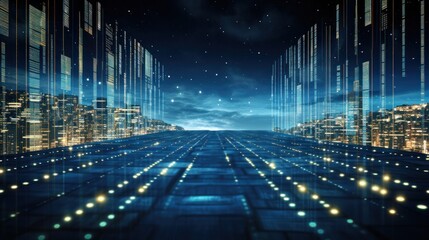 Wall Mural - a string of numbers in the digital it world