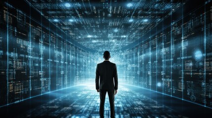 Wall Mural - a string of numbers in the digital it world