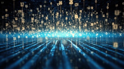 Wall Mural - a string of numbers in the digital it world