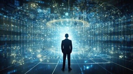 Wall Mural - a string of numbers in the digital it world