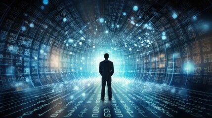 Wall Mural - a string of numbers in the digital it world