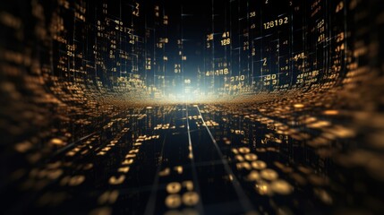 Wall Mural - a string of numbers in the digital it world