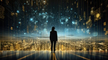 Wall Mural - a string of numbers in the digital it world