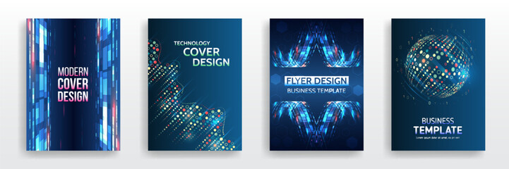 Wall Mural - modern technology design for posters. futuristic background for flyer, brochure. scientific cover te