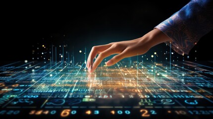 Wall Mural - a string of numbers in the digital it world