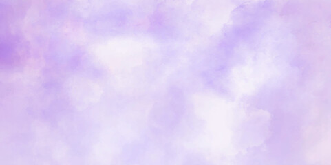 Wall Mural - Abstract watercolor sky wall background with space for watercolor hand painted pink and white wash. Fantasy smooth shades and pink sky and clouds watercolor paper textured illustration.