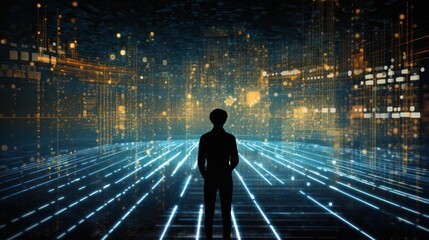 Wall Mural - a string of numbers in the digital it world